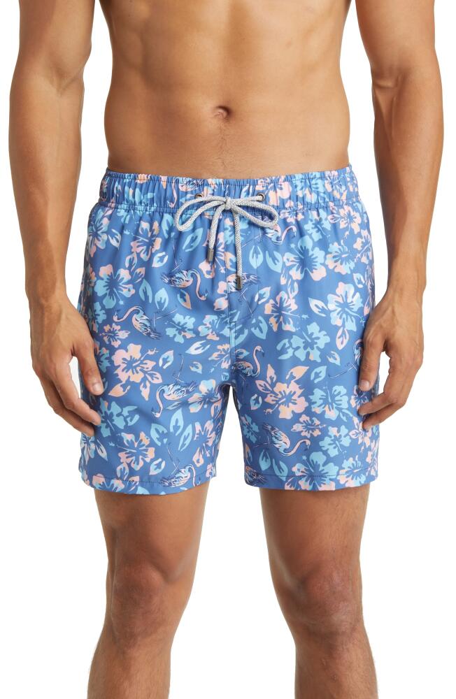 Vintage Summer Stretch Swim Trunks in Blue Cover