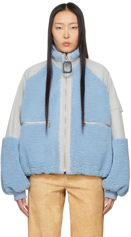 JW Anderson Blue & Gray Paneled Track Jacket Cover