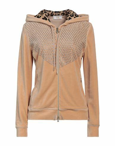 Vdp Collection Woman Sweatshirt Beige Cotton, Nylon Cover