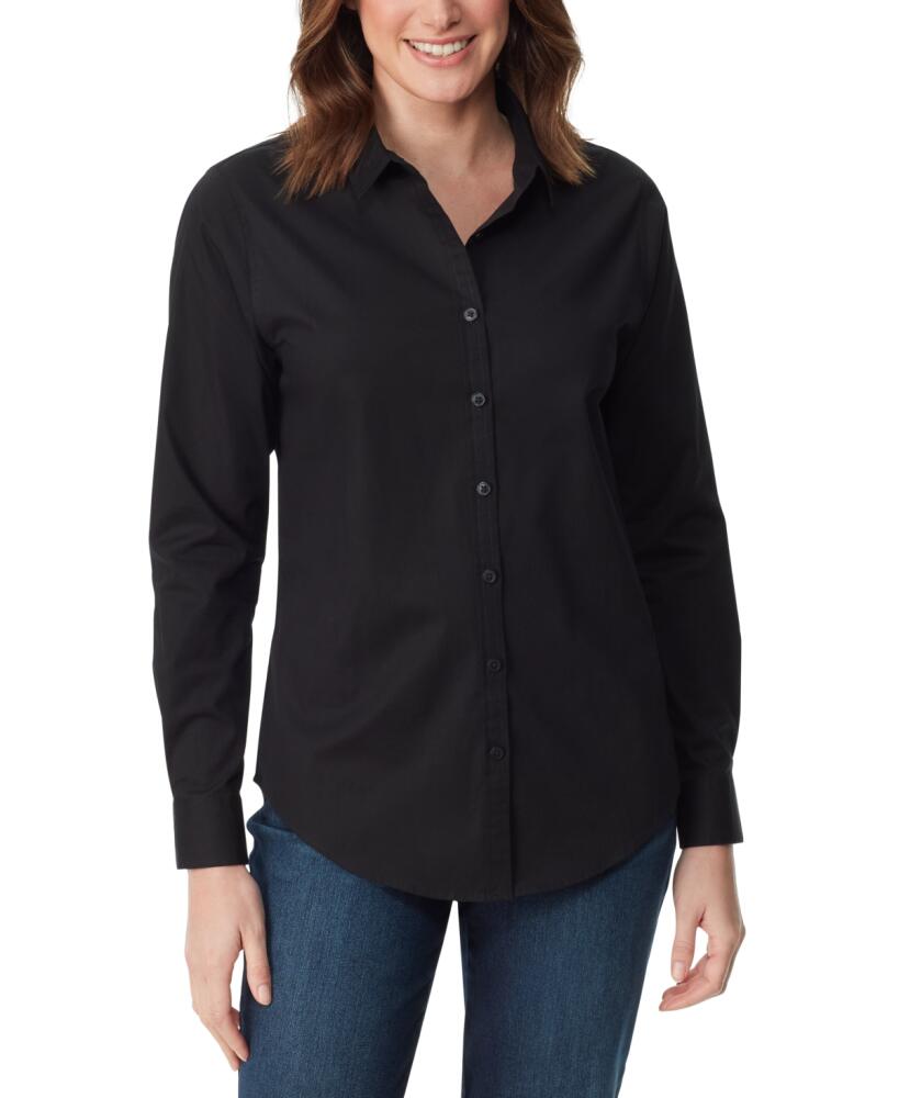 Gloria Vanderbilt Women's Amanda Long-Sleeve Fitted Shirt - Black Cover