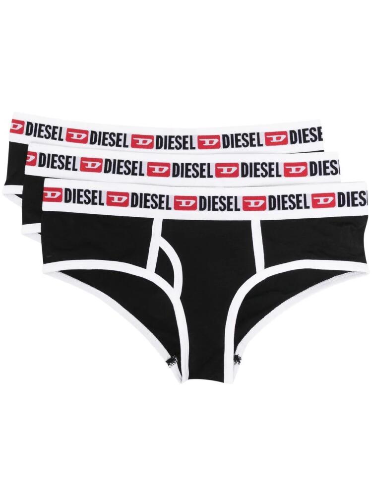 Diesel Ufpn-Oxy logo-waistband briefs (pack of three) - Black Cover