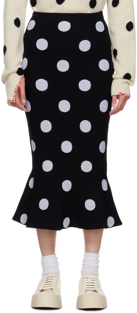 Marni Black Polka Dot Midi Skirt Cover