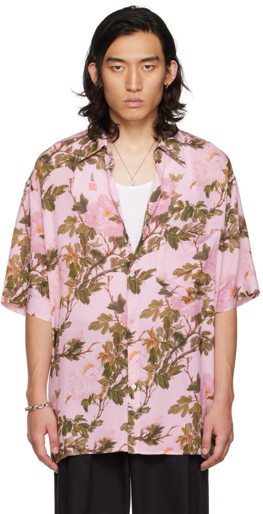 LU'U DAN Pink Oversized Bà Flowers Shirt Cover