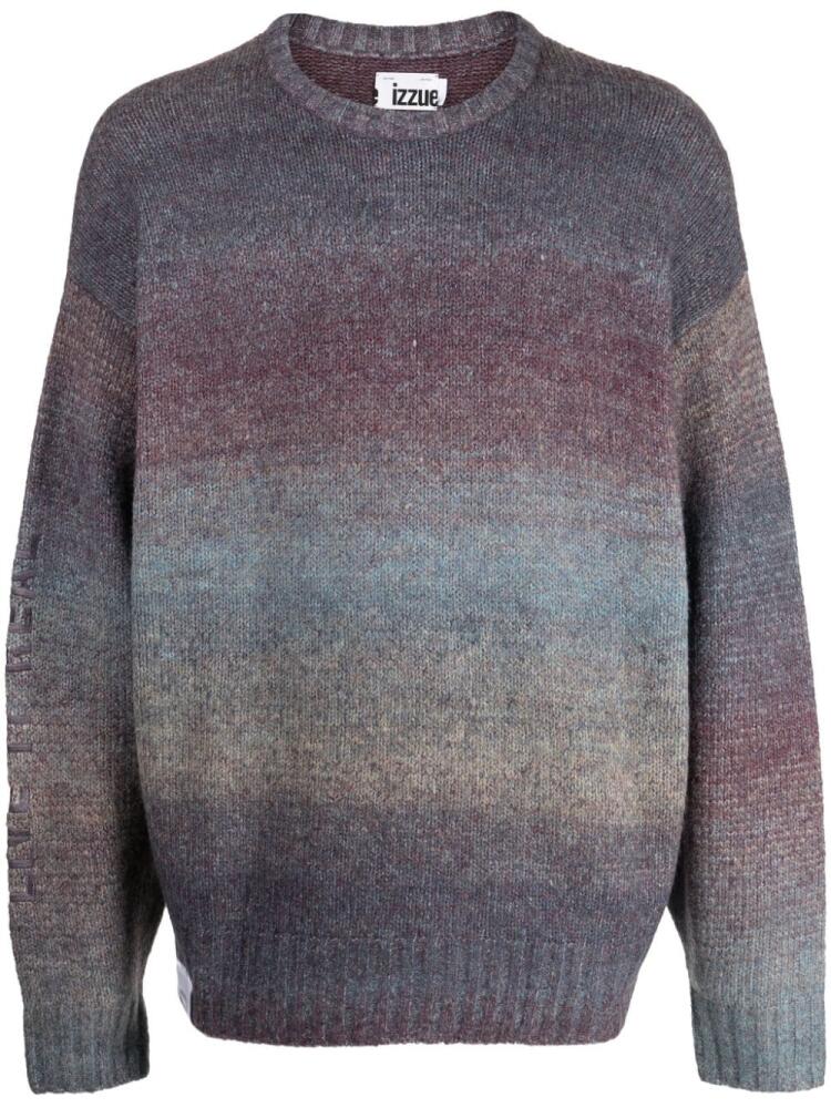 izzue ombré-effect crew-neck jumper - Purple Cover