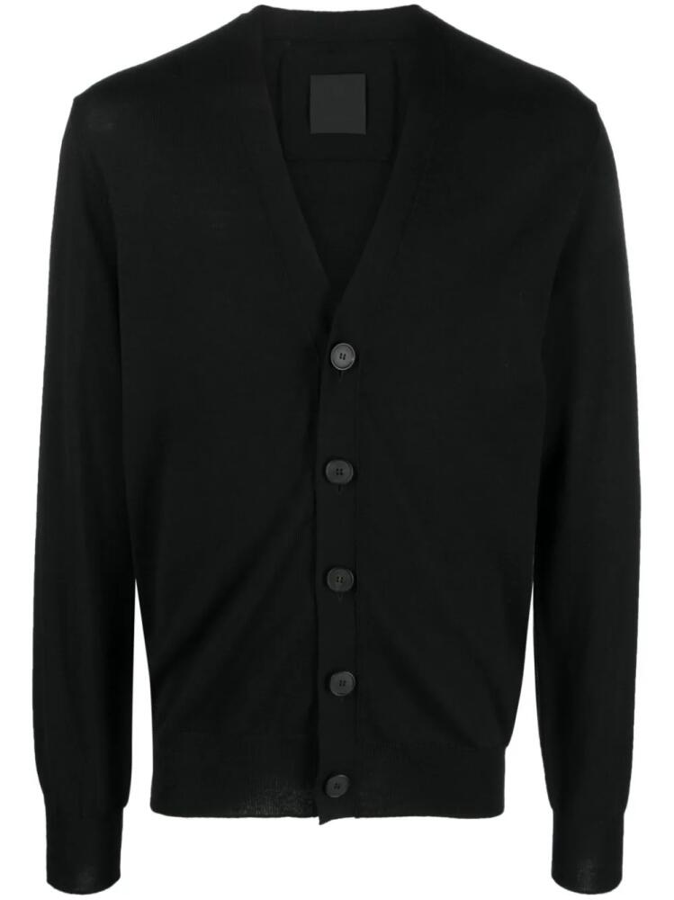 Givenchy intarsia-knit logo wool cardigan - Black Cover