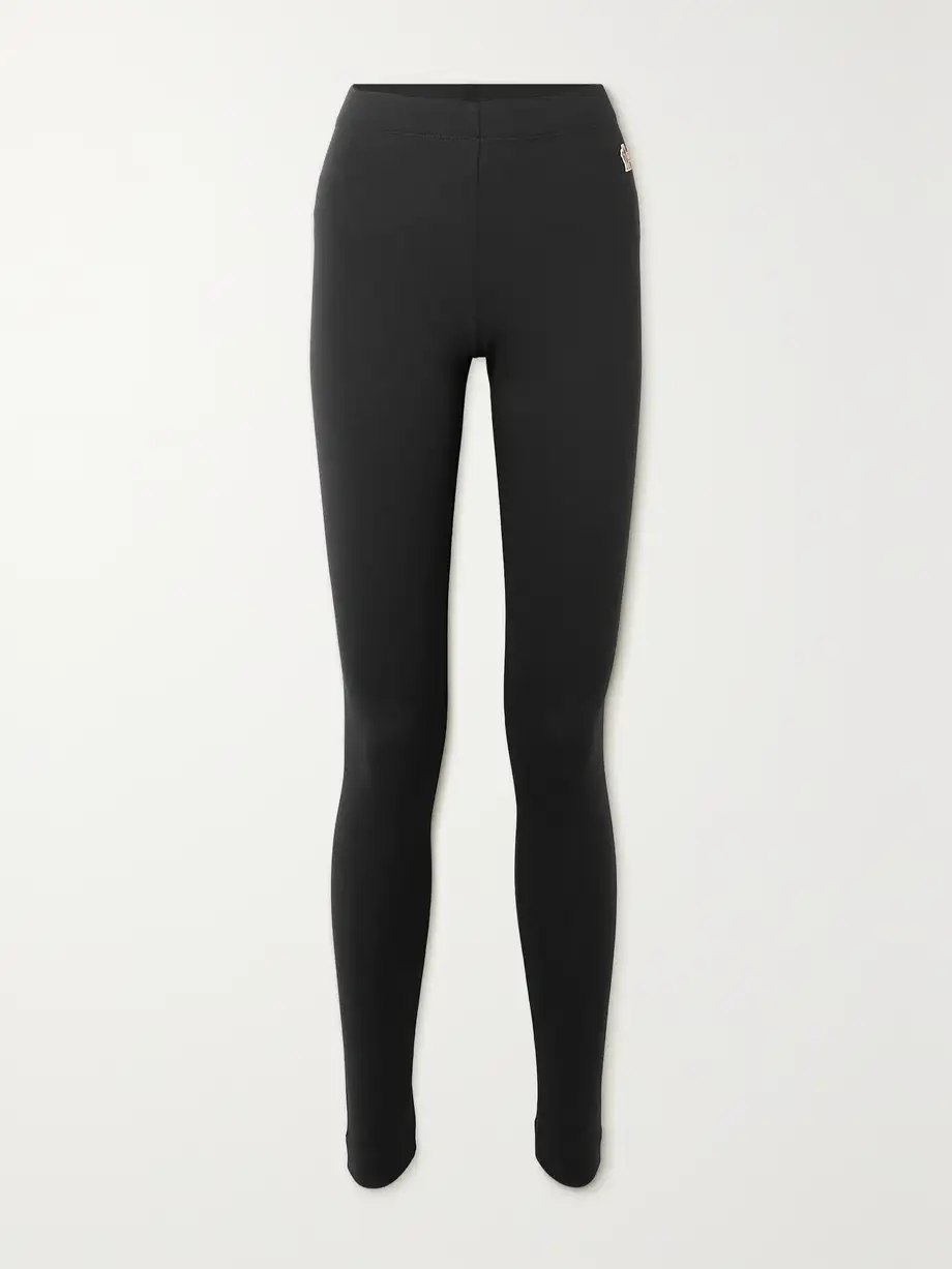 Moncler Grenoble - Appliquéd Polartec Stretch-knit Base Layer Leggings - Black Cover