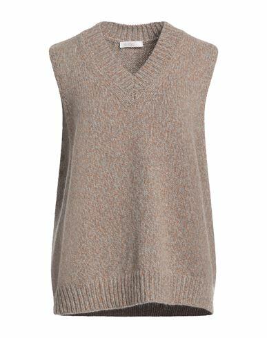 Fedeli Woman Sweater Tan Alpaca wool, Virgin Wool Cover