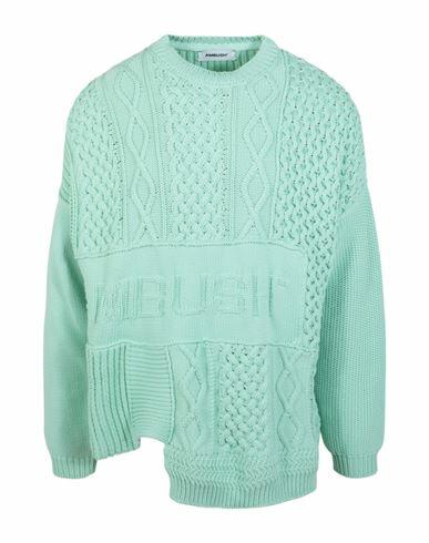 Ambush Patchwork Knit Crewneck Sweater Man Sweater Green Cotton, Nylon Cover