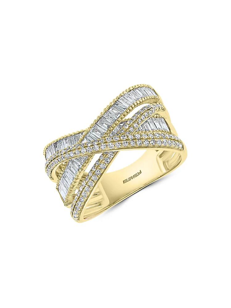 Effy Women's 14K Yellow Gold Diamond 1.16 TCW Crossover Ring Cover