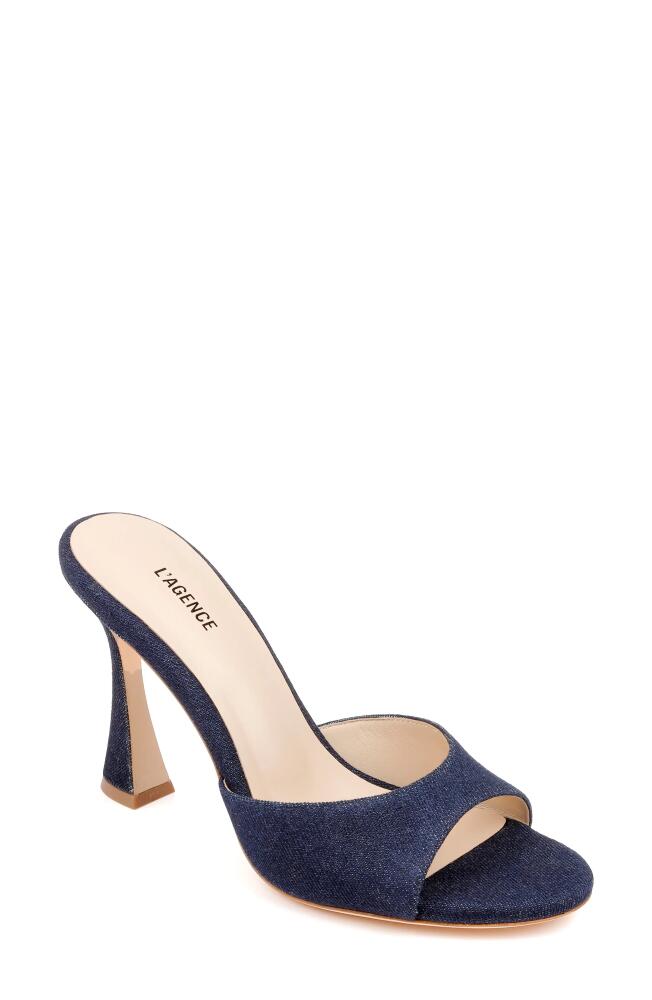 L'AGENCE Avery Slide Sandal in Dark Blue Denim Cover