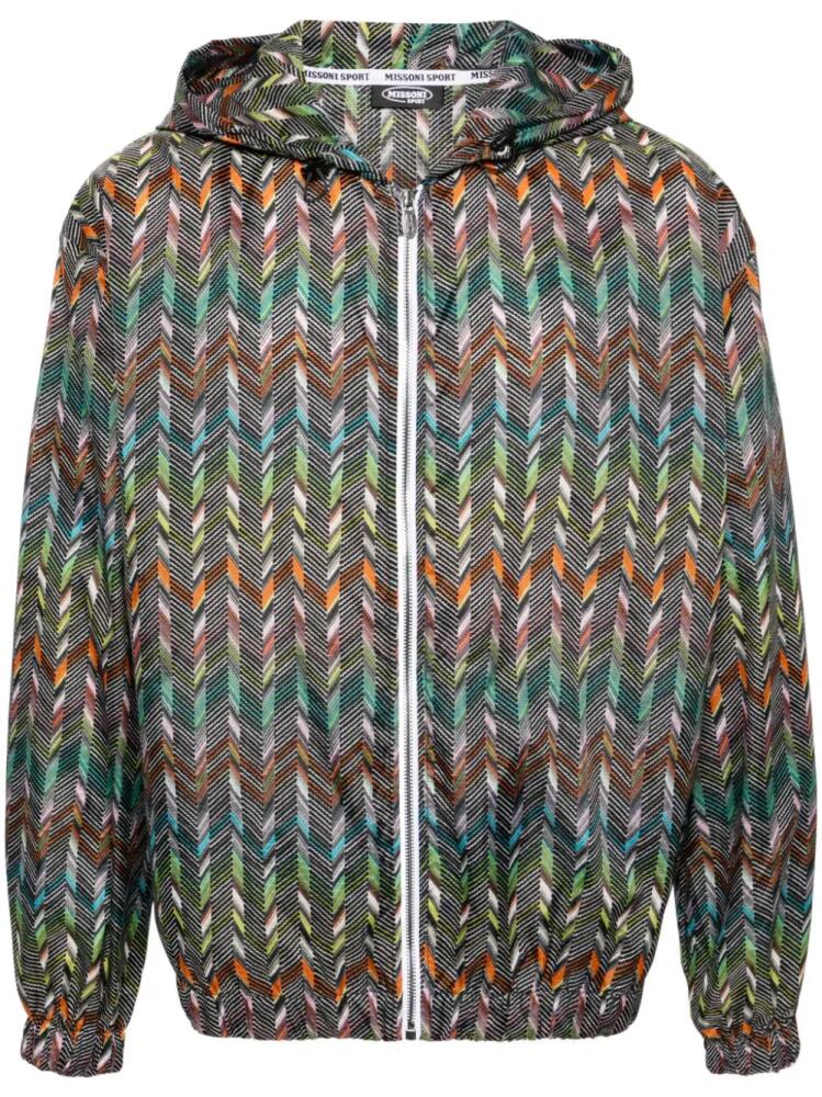 Missoni chevron-print hooded jacket - Black Cover