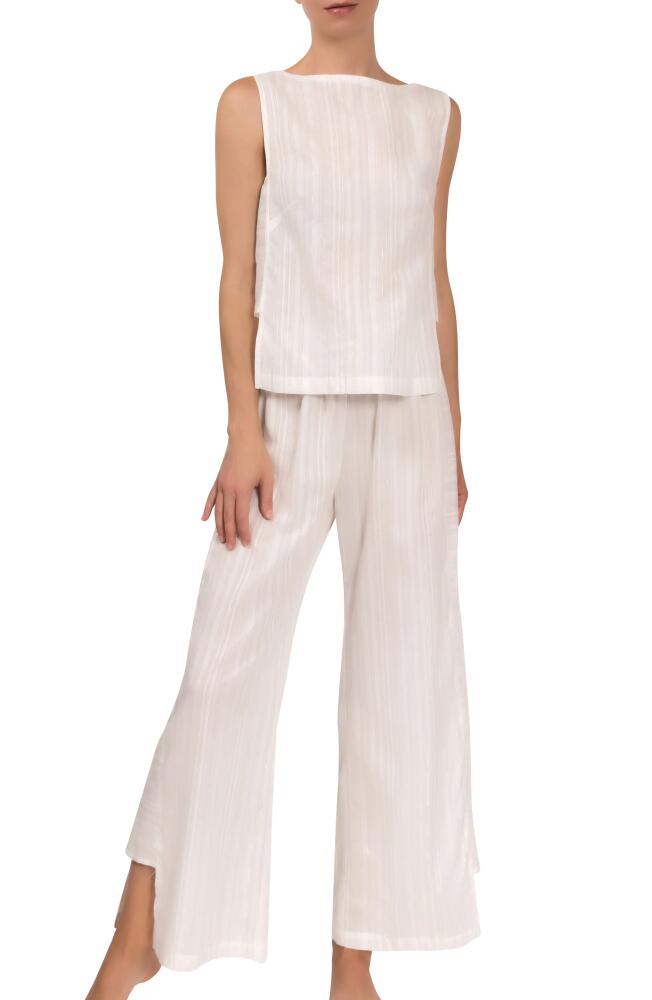 Everyday Ritual Piper Metallic Stripe Cotton Pajamas in Coconut Shimmer Cover