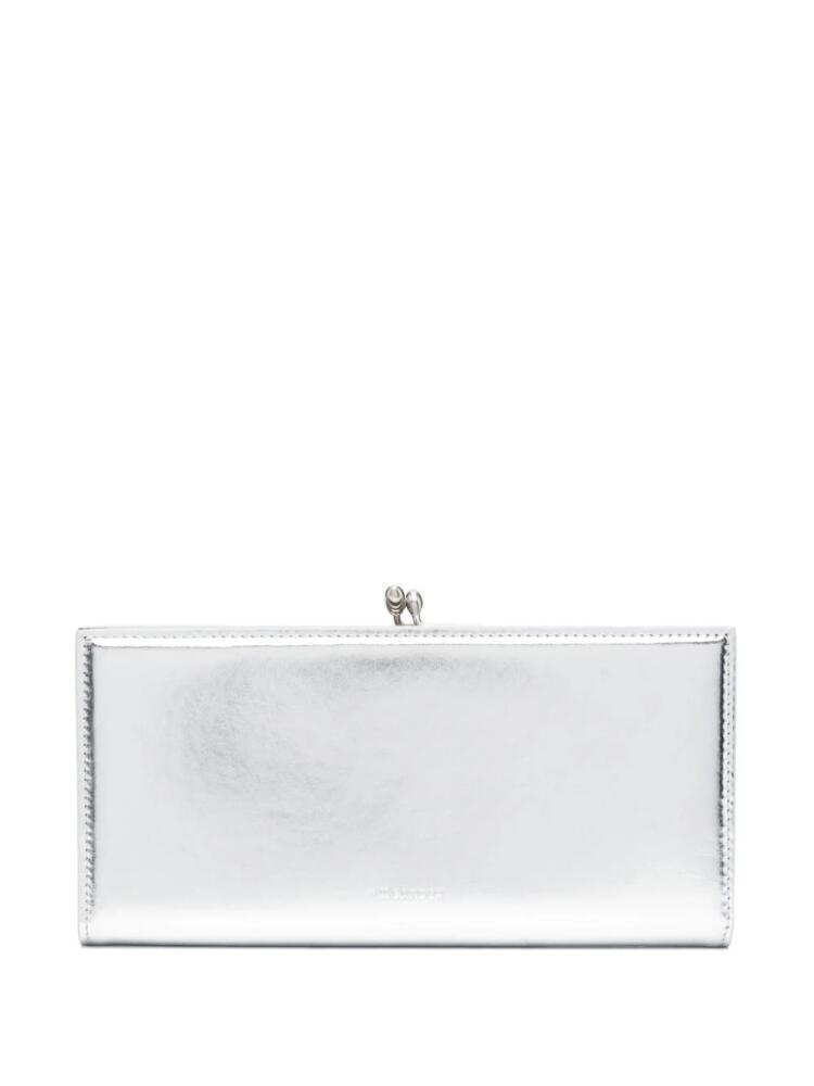 Jil Sander Goji metallic-effect purse - Silver Cover