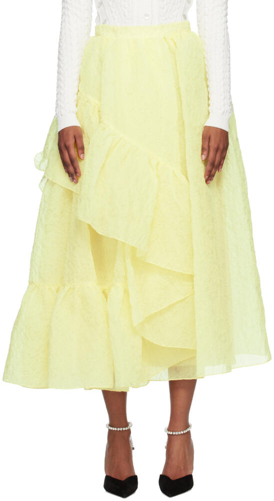 Erdem Yellow Marganita Maxi Skirt Cover