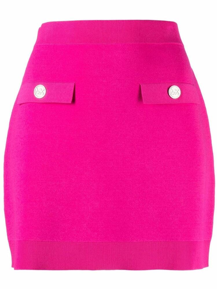 Michael Michael Kors logo-embossed buttoned miniskirt - Pink Cover