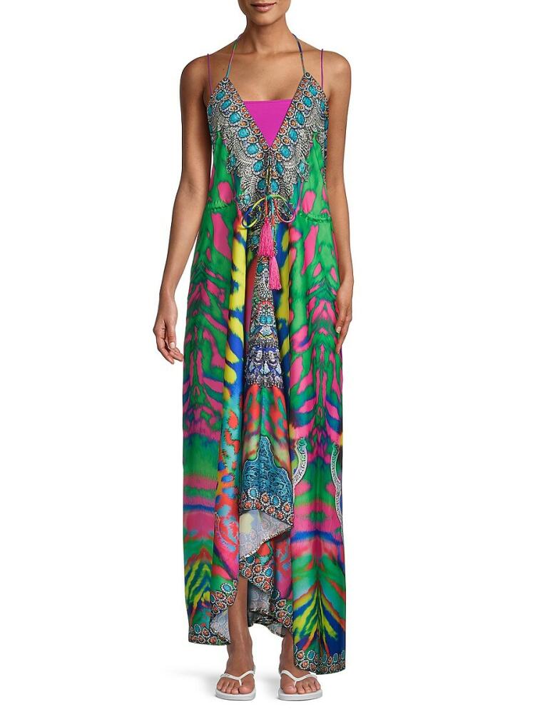 Ranee's Women's Abstract-Print Halterneck Maxi Dress - Rainbow Cover