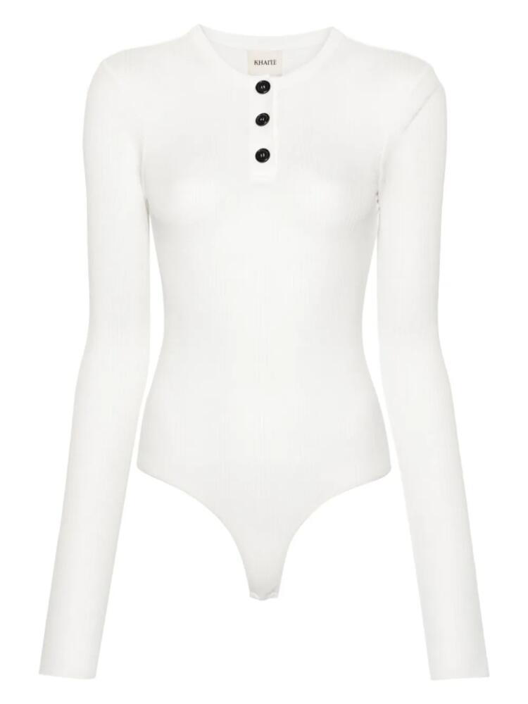 KHAITE Janelle fine-ribbed bodysuit - White Cover