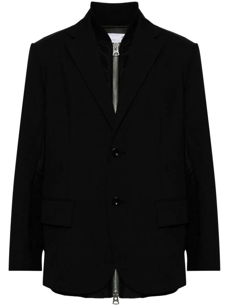 sacai layered single-breasted blazer - Black Cover