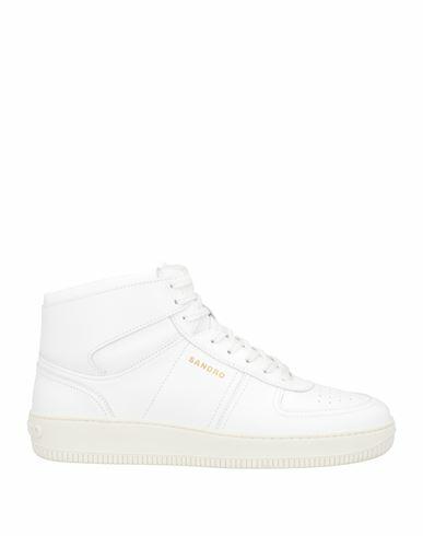 Sandro Man Sneakers White Soft Leather Cover