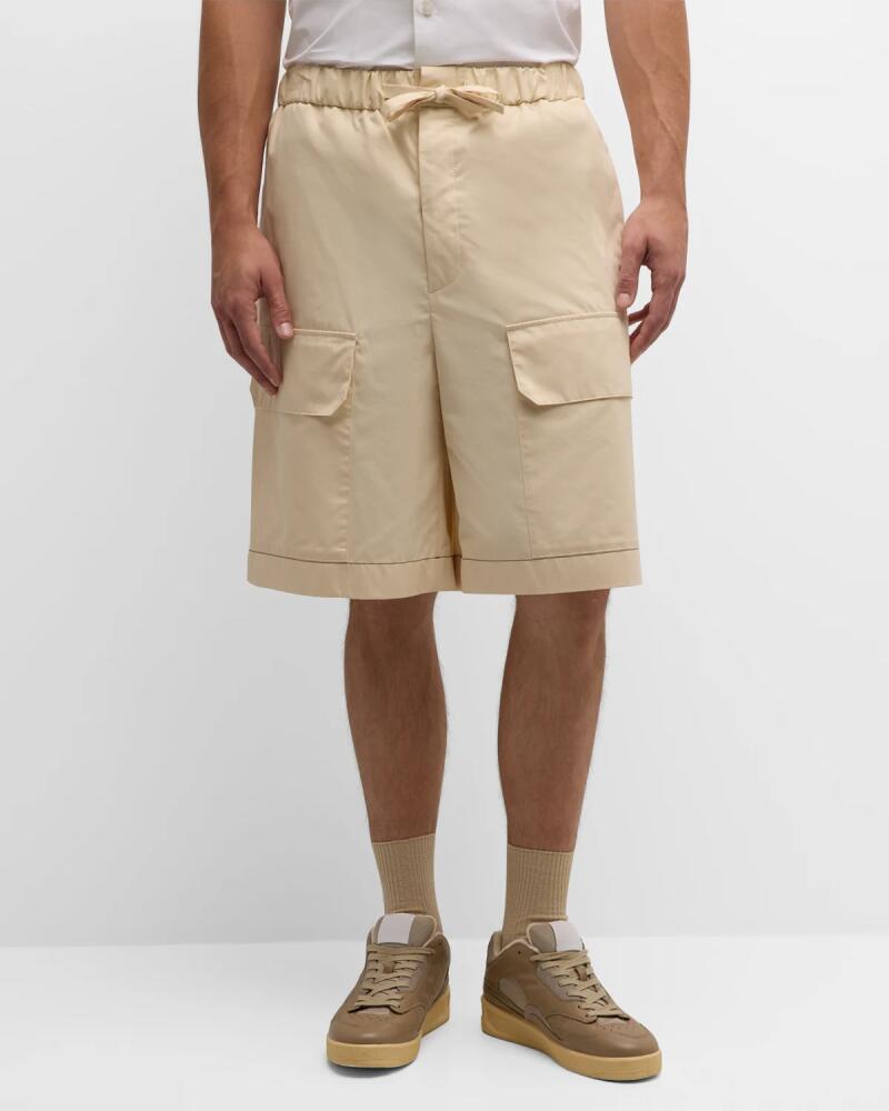 Jil Sander Men's Contrast-Stitch Drawstring Shorts Cover