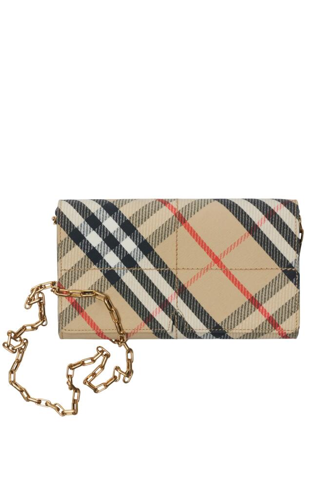 burberry Snip Chain Strap Wallet in Sand Cover