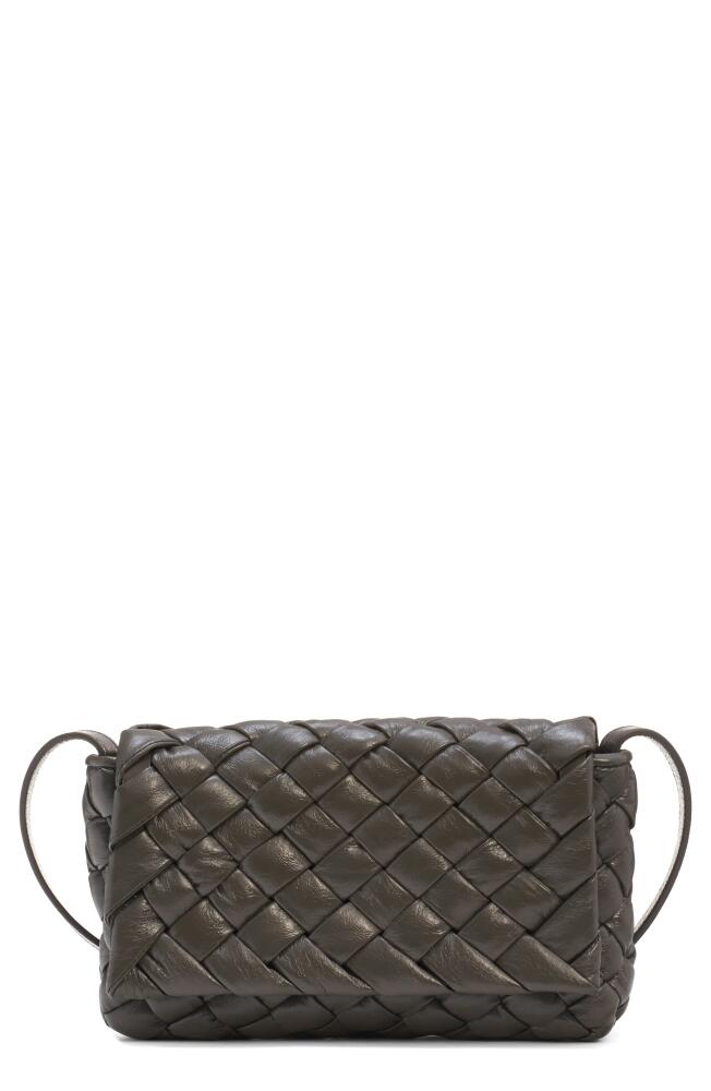 Bottega Veneta Small Rumple Intreccio 2.0 Leather Messenger Bag in Light Graphite/Silver Cover