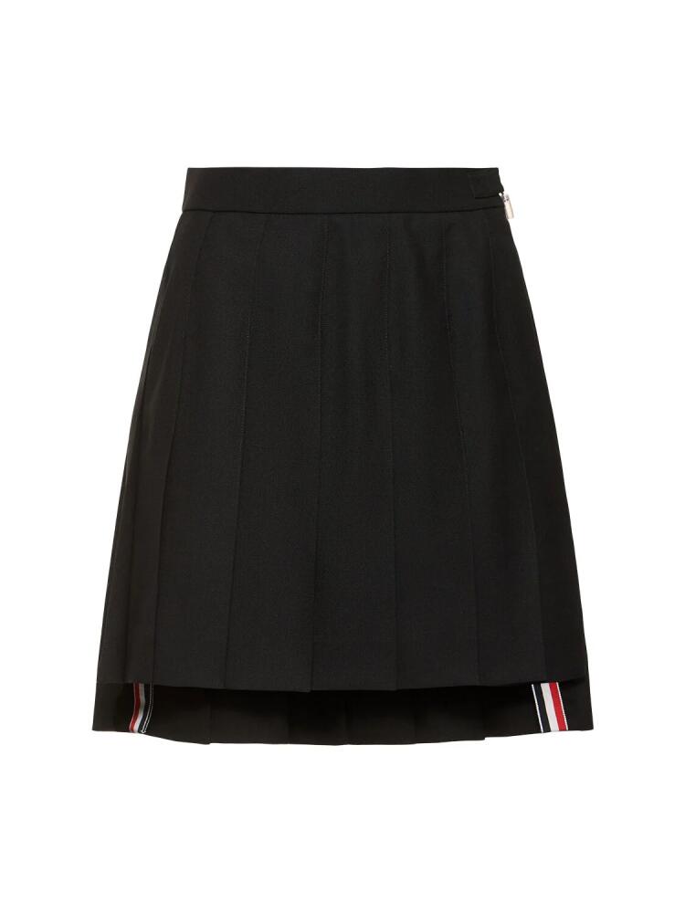 THOM BROWNE Pleated Drop Back Mini Skirt Cover