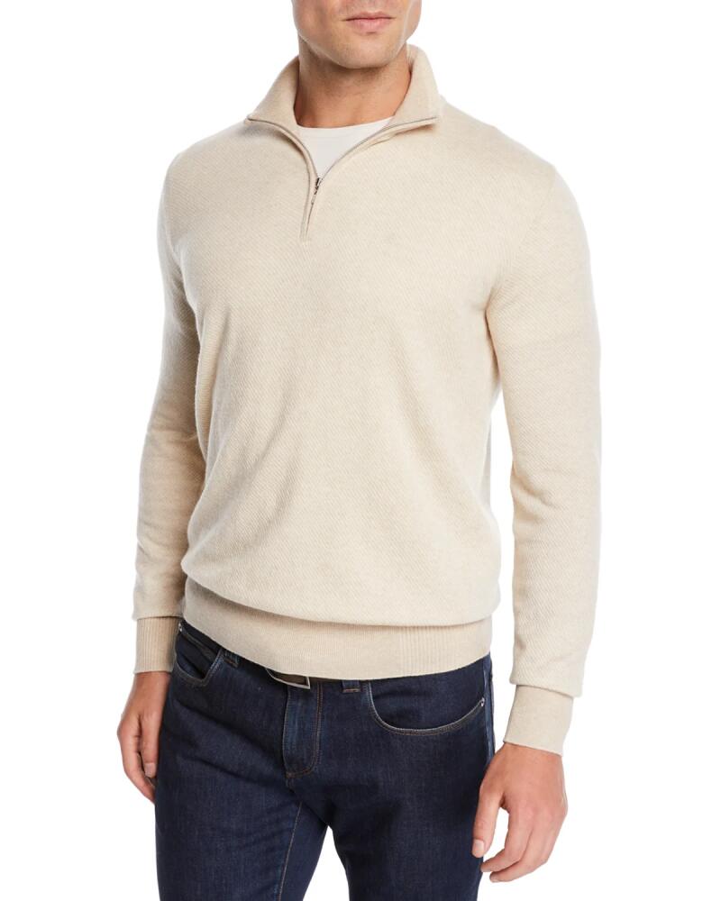 Loro Piana Men's Roadster 1/4-Zip Cashmere Sweater Cover