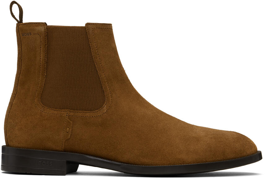 BOSS Tan Suede Chelsea Boots Cover