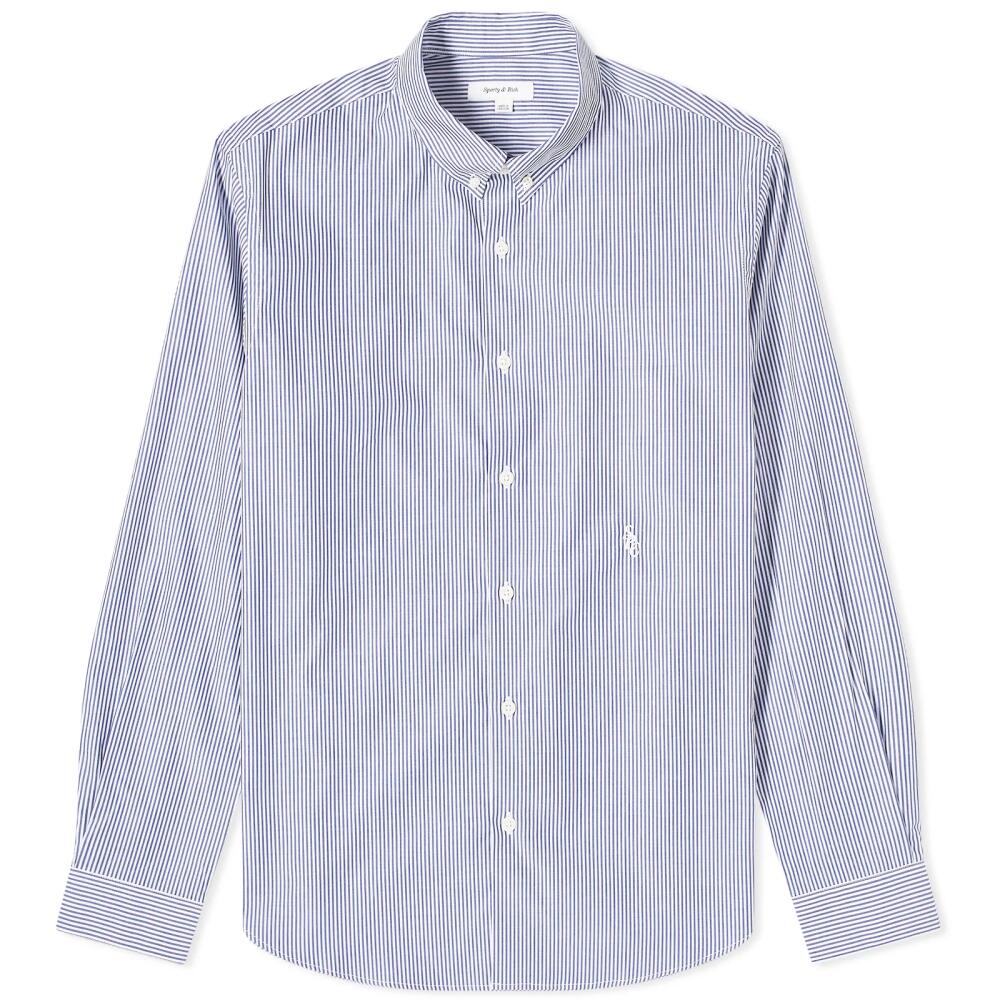 Sporty & Rich Men's Button Down Shirt in Navy Stripe Cover