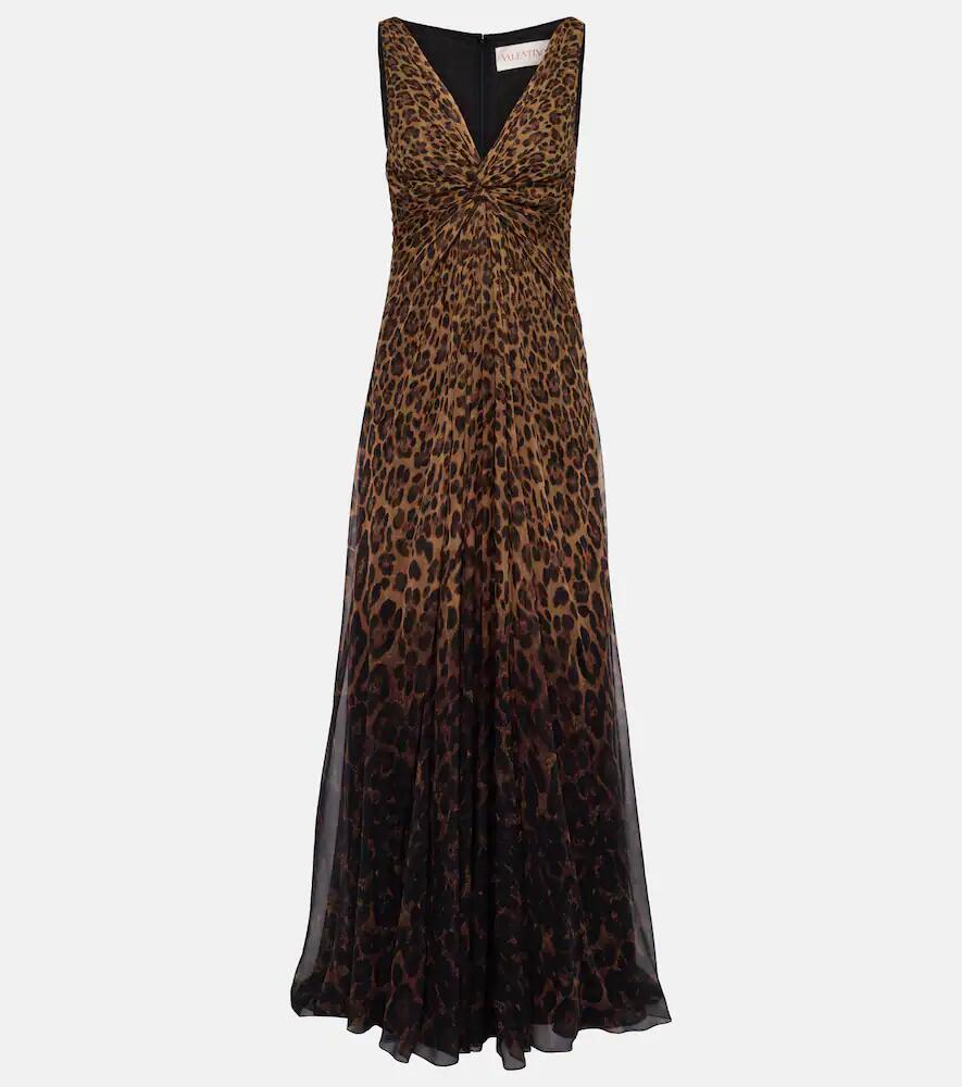 Valentino Leopard-print silk gown Cover