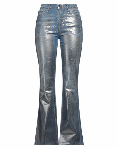 Madison•maison Woman Jeans Blue Cotton, Elastane Cover