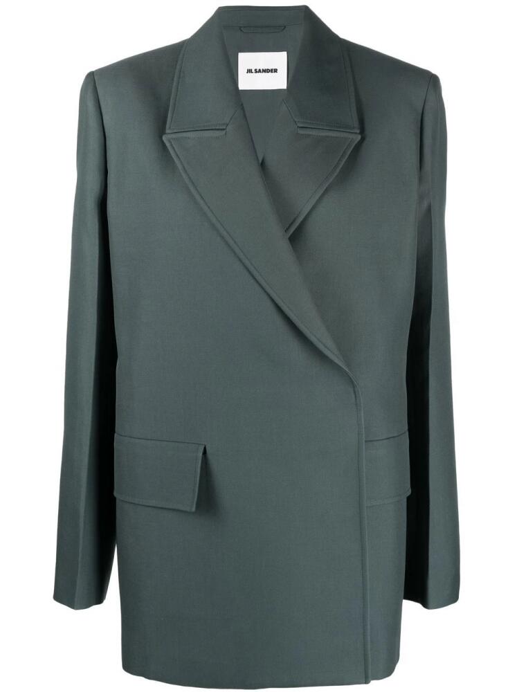 Jil Sander wrap-style blazer jacket - Green Cover