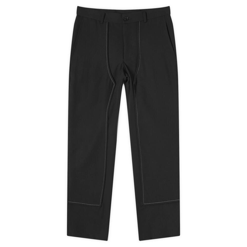 Comme des Garçons Black Men's Gabardine Contrast Stitch Pant in Black/White Cover