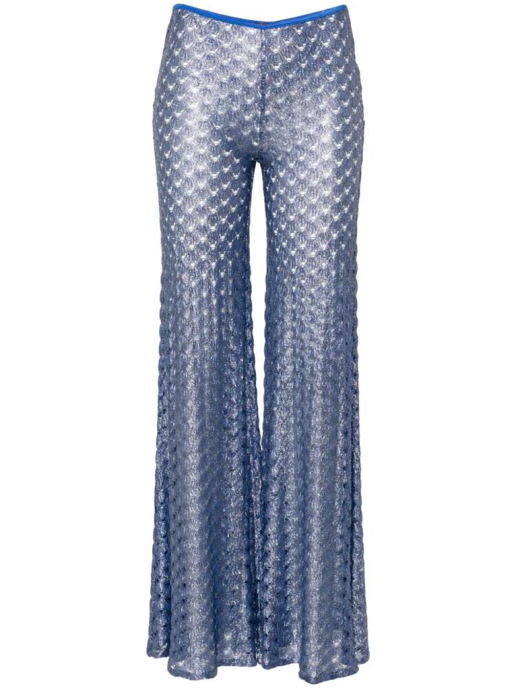 Missoni lace-effect flared trousers - Blue Cover