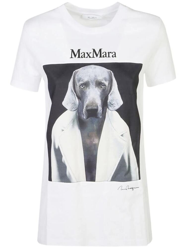 Max Mara dog-print cotton t-shirt - White Cover