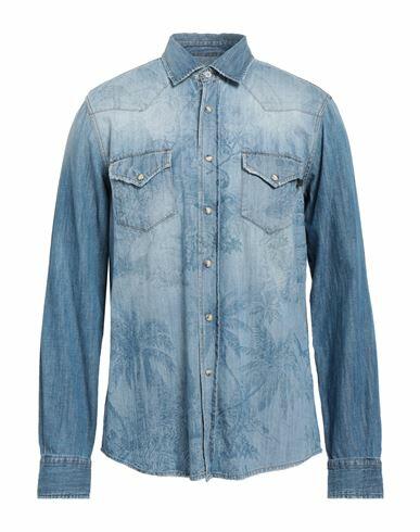 Messagerie Man Denim shirt Blue Cotton Cover