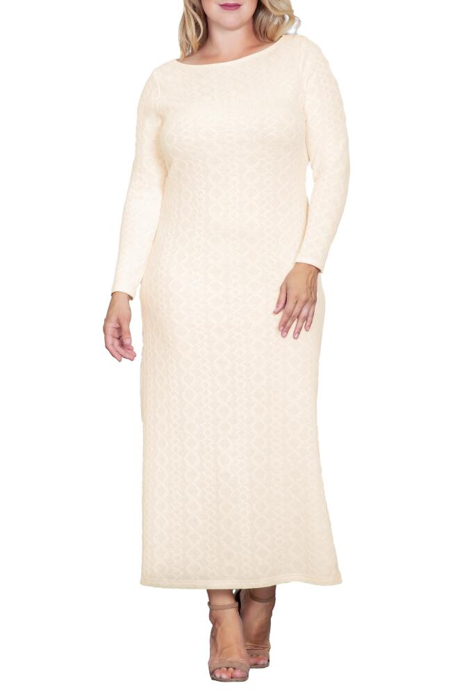 Standards & Practices Geo Jacquard Long Sleeve Maxi Dress in Ivory Cover