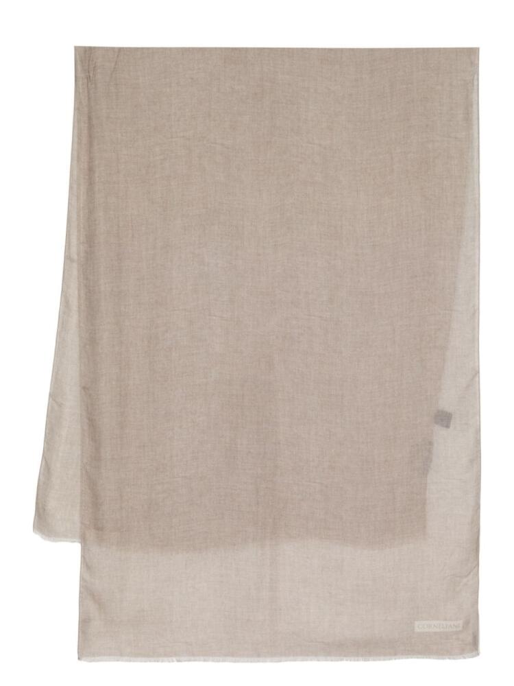 Corneliani logo-print rectangle-shape scarf - Neutrals Cover