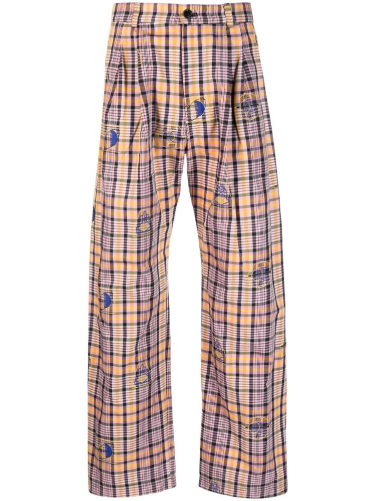 Henrik Vibskov Orion check-print trousers - Yellow Cover