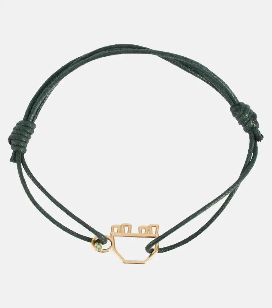 Aliita Turtle 9kt gold cord bracelet with emerald Cover