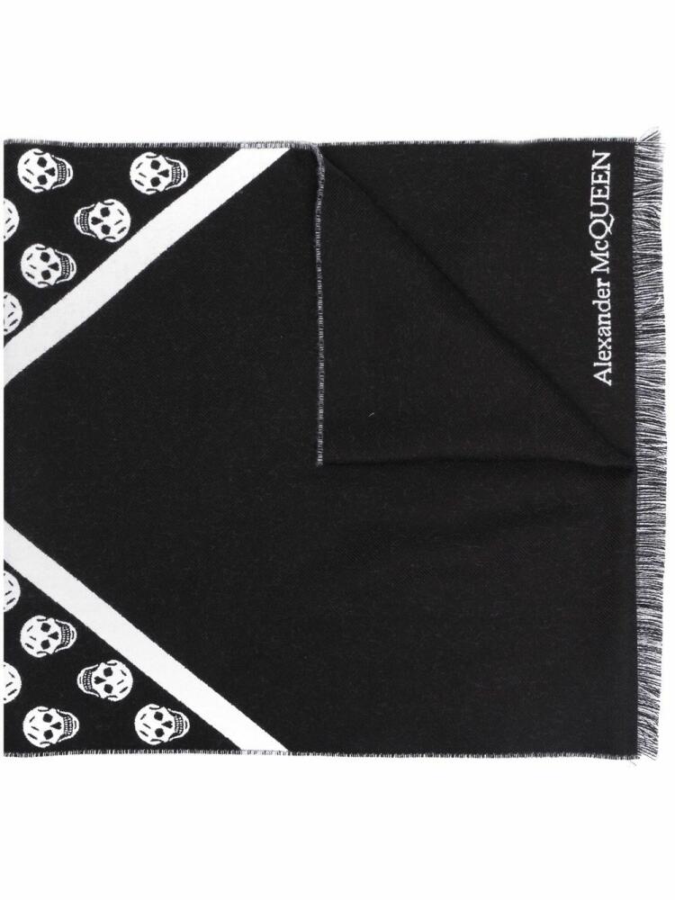 Alexander McQueen skull-print wool scarf - Black Cover