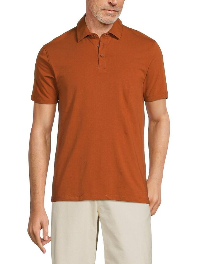 Kenneth Cole Men's Short Sleeve Polo - Medium Orange Cover