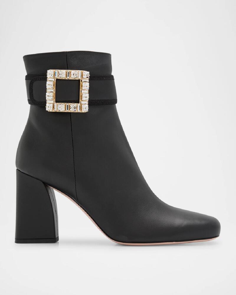 Roger Vivier Leather Buckle Ankle Booties Cover