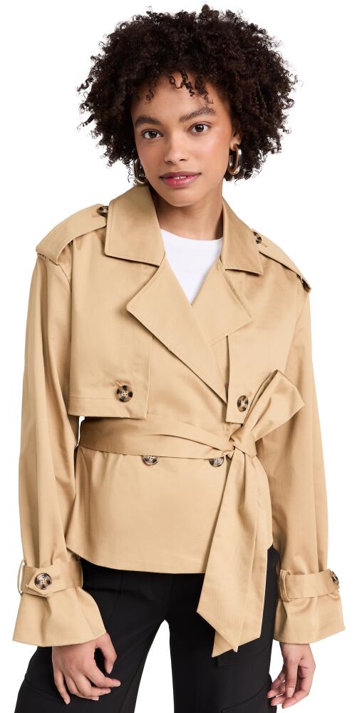 Favorite Daughter The Cropped Charles Trench Coat Sand Cover