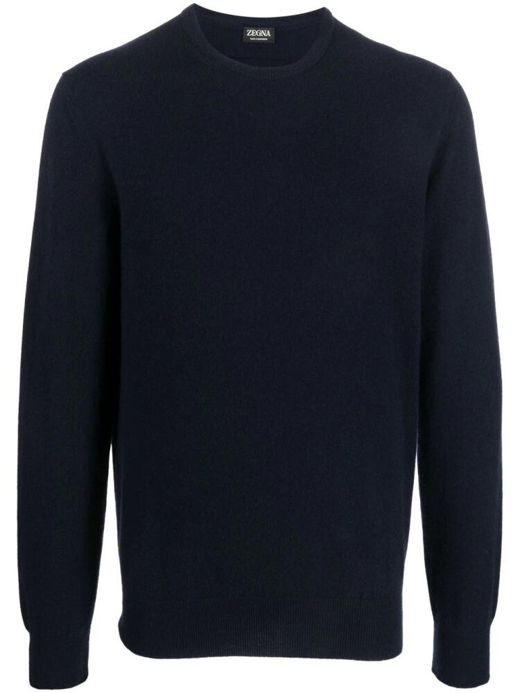 Zegna crew-neck cashmere jumper - Blue Cover