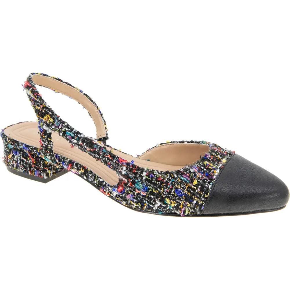 bcbg Tillie Slingback Cap Toe Pump in Multi Boucle Cover