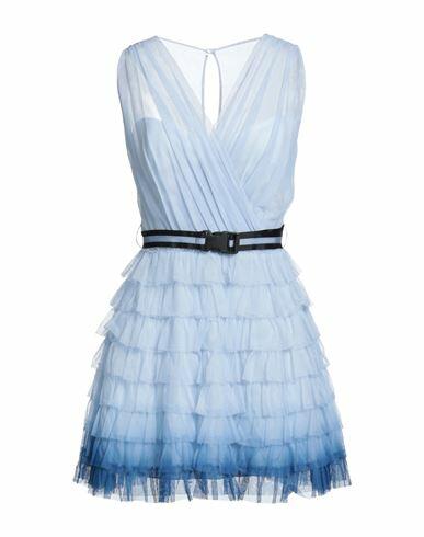 Ermanno Firenze Woman Mini dress Sky blue Polyamide Cover