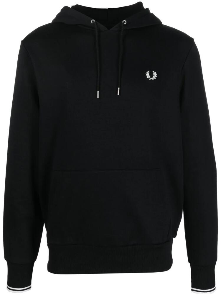 Fred Perry embroidered-logo detail hoodie - Black Cover