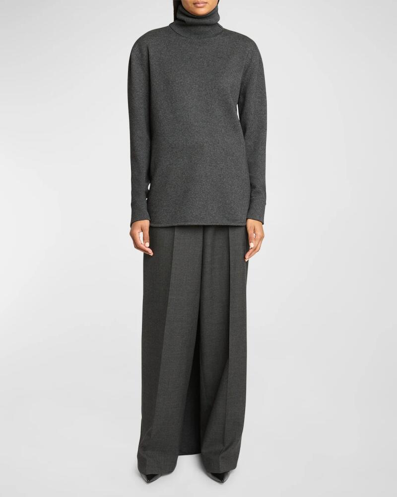 Givenchy Turtleneck Long-Back Wool-Cashmere Sweater Cover